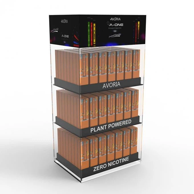 Tiered Acrylic Vape Juice Bottle Display Rack With LED Backlight